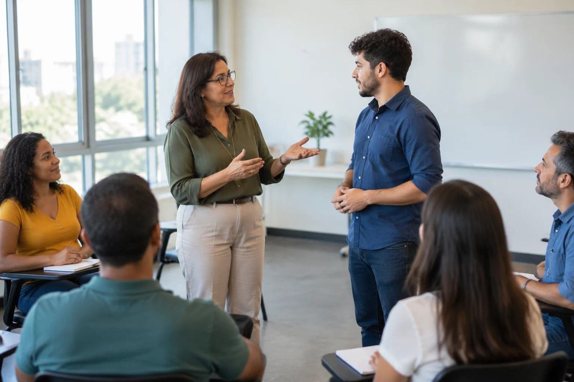 RetoricaNapratica: Aula de retórica com apresentação diante da turma